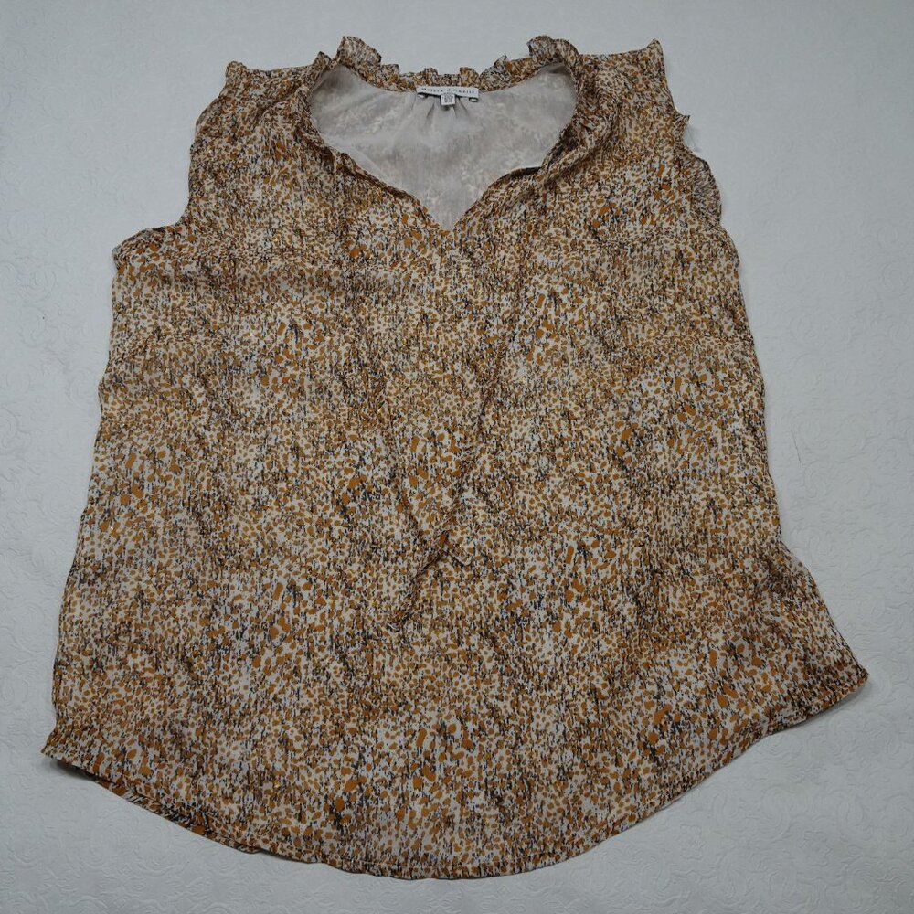 Maison D' Amelie Womens Boho Blouse Size M Tie Front Sleeveless Top